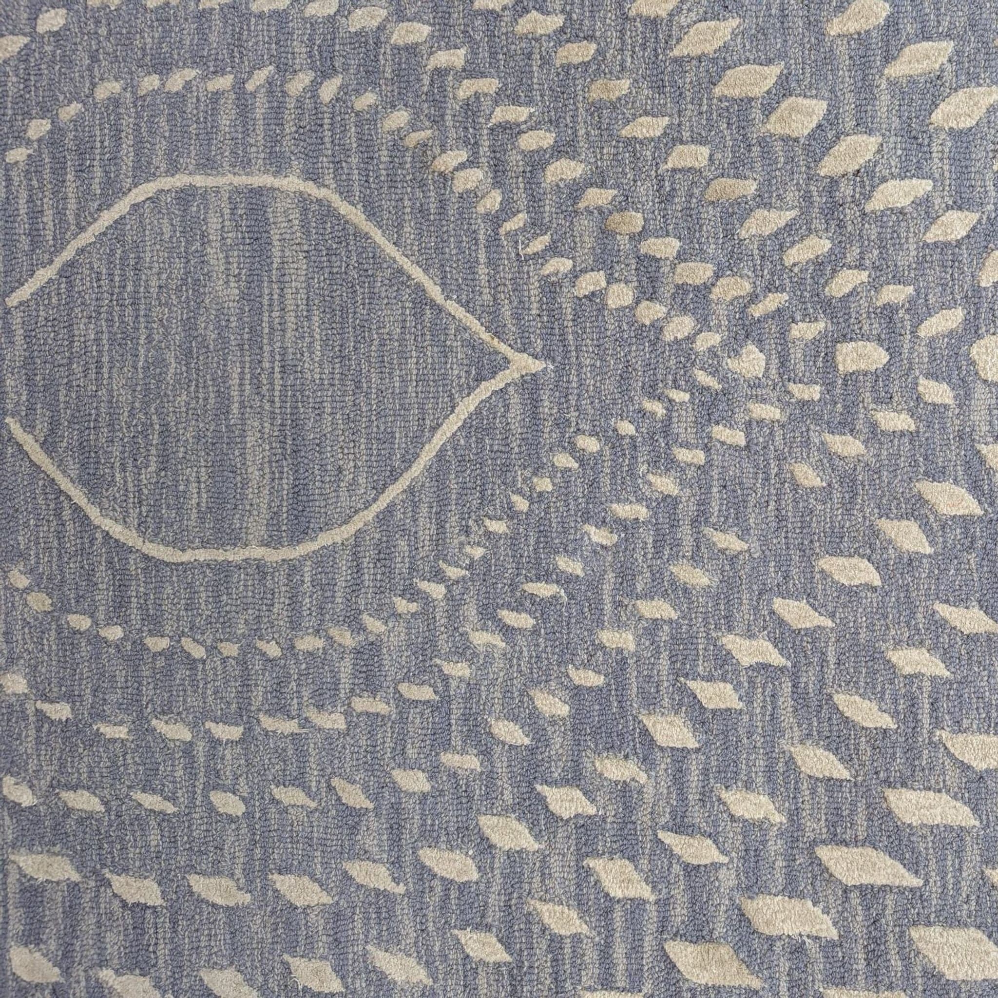 Safavieh Blue & Ivory Textured Modern 8x10 Area Rug, Elegant Leaf Pattern - Thumbnail 4