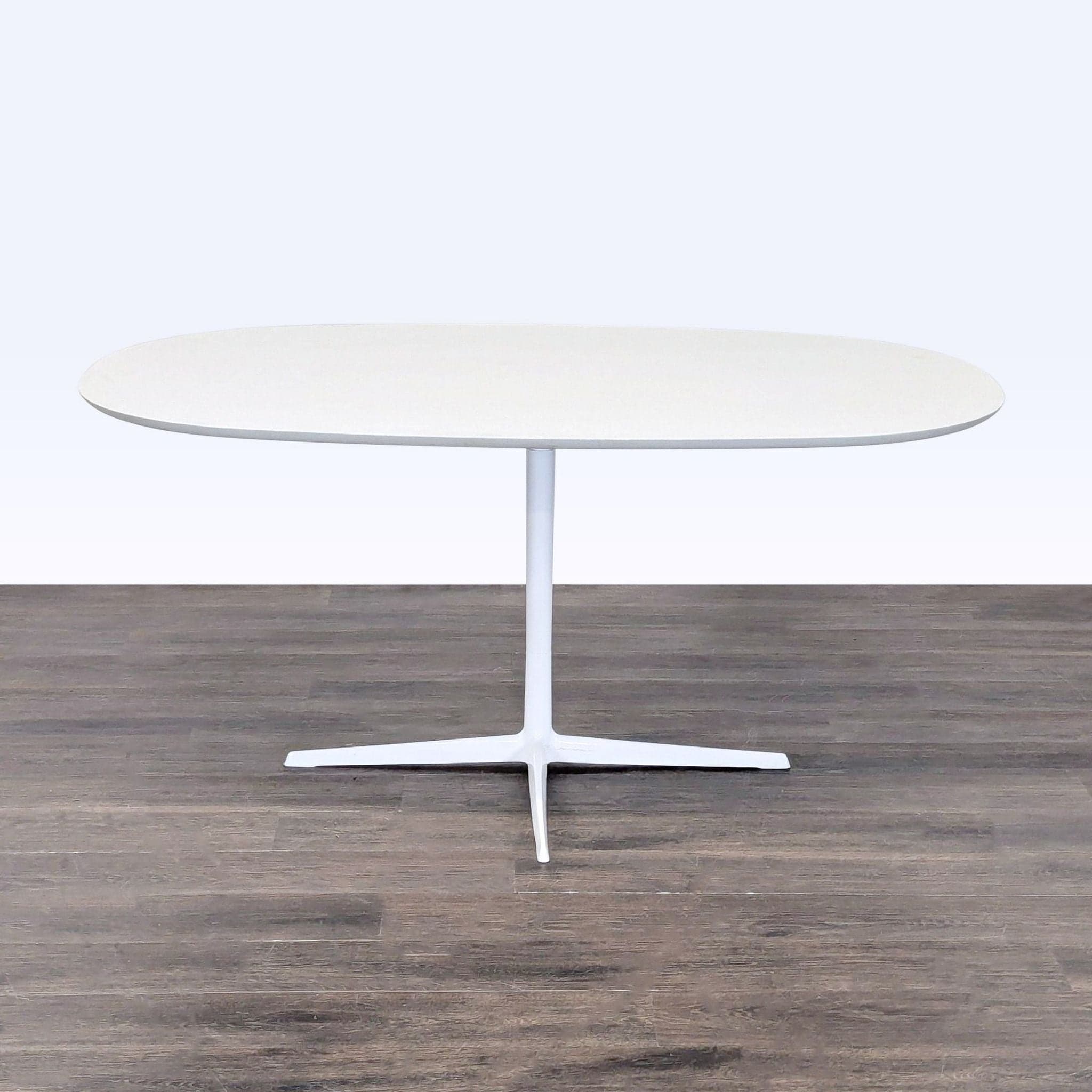 Eames Eolo Modern White Dining Set with Oval Table and 4 Eiffel Chairs - Thumbnail 2
