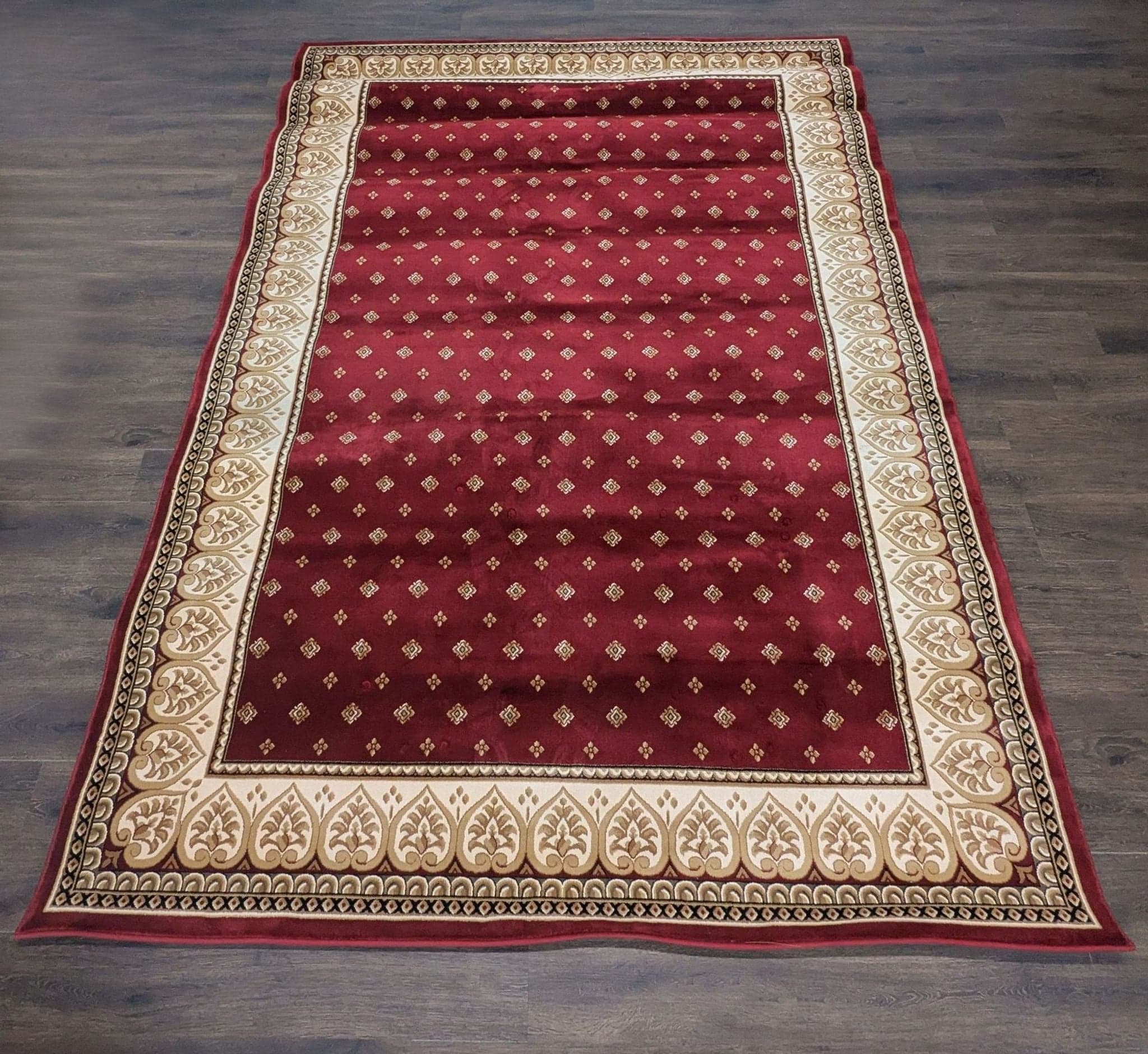 Red Fleur De Lis Sapphire Collection Rug, 7'10" x 11'2" - Image 1