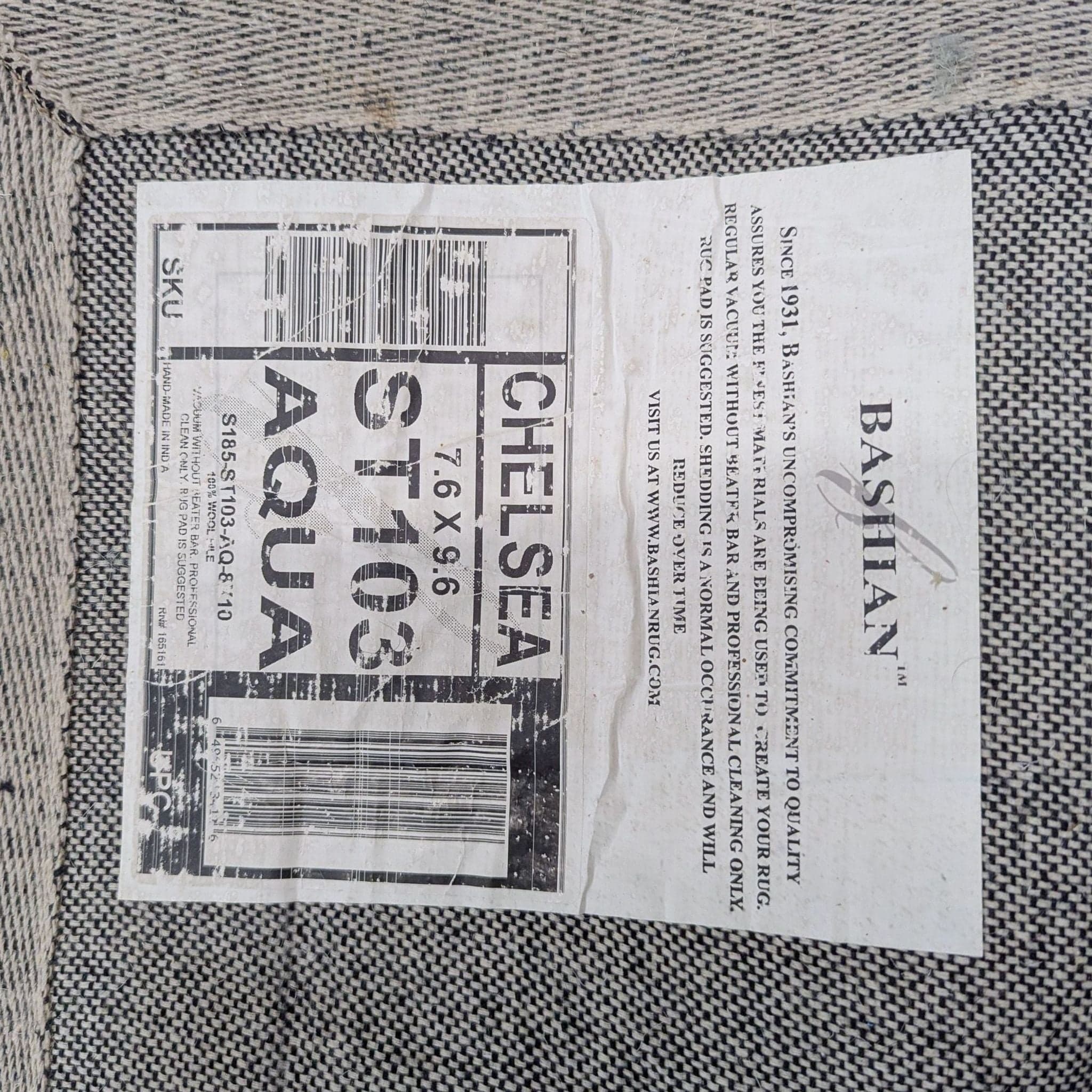 Bashian Chelsea Modern Geometric Blue and Cream 7.6’ x 9.6’ Area Rug - Thumbnail 5