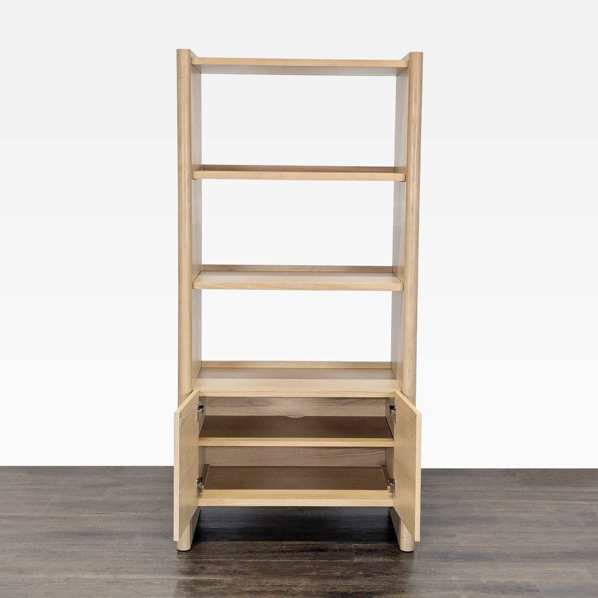 Article Modern Light Wood Bookshelf with Cabinet Storage - Thumbnail 2