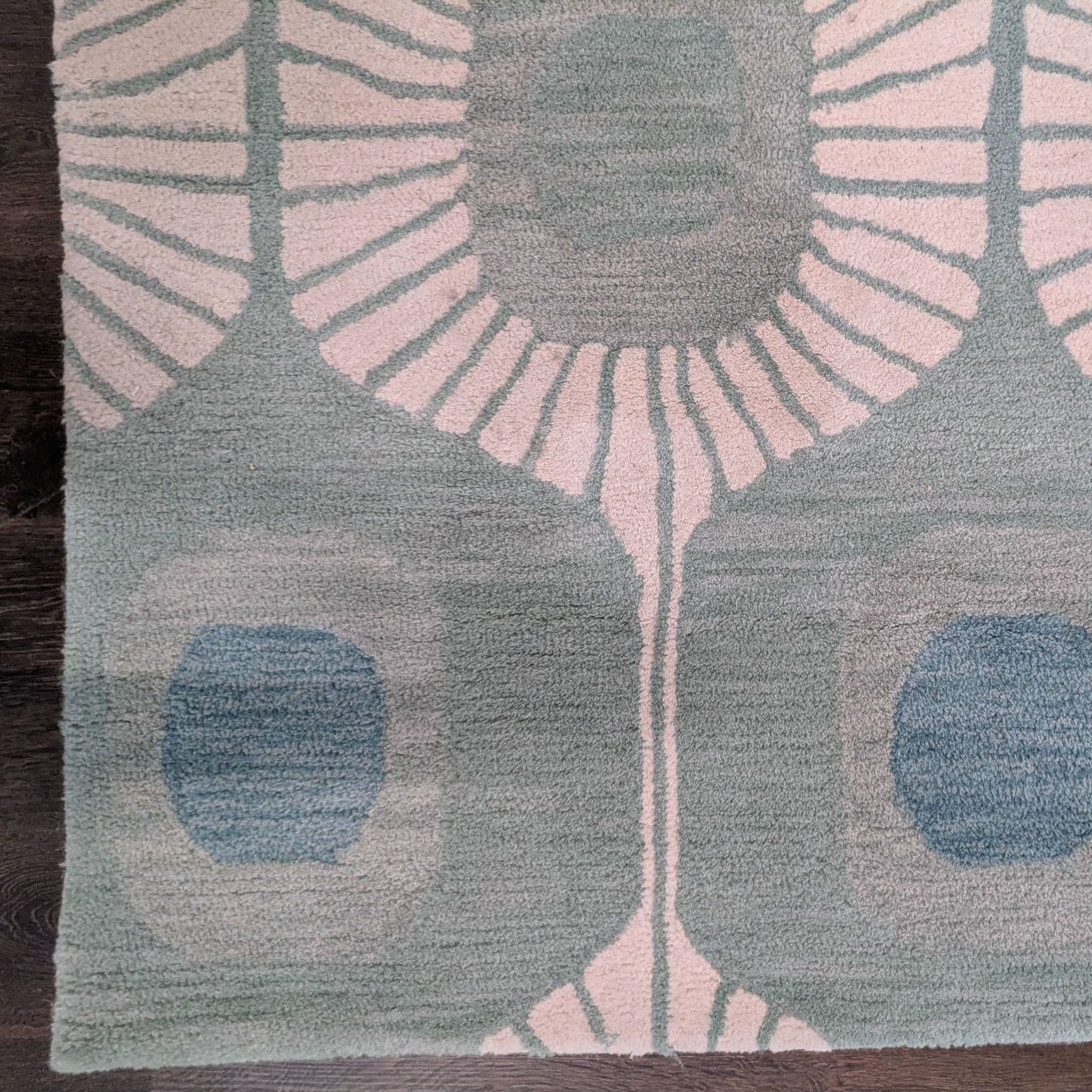 Bashian Chelsea Modern Geometric Blue and Cream 7.6’ x 9.6’ Area Rug - Thumbnail 4