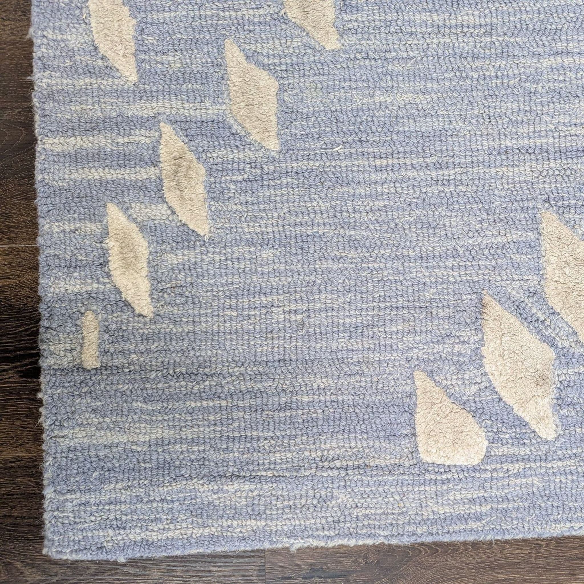 Safavieh Blue & Ivory Textured Modern 8x10 Area Rug, Elegant Leaf Pattern - Thumbnail 6