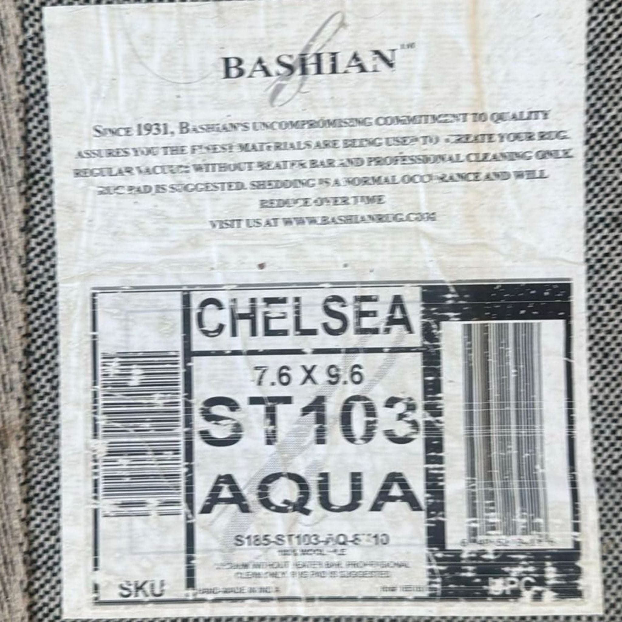 Bashian Chelsea Modern Geometric Blue and Cream 7.6’ x 9.6’ Area Rug - Thumbnail 6