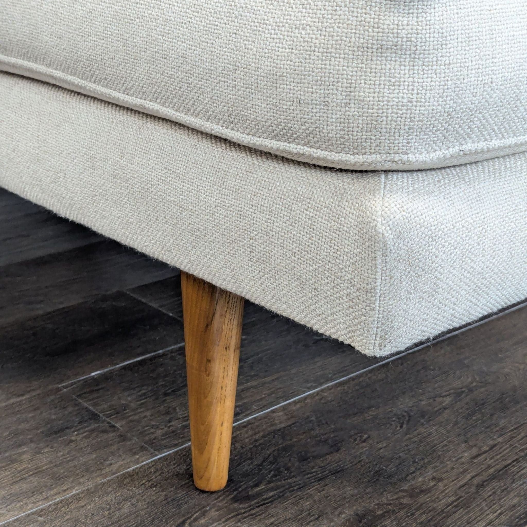 West Elm Monroe Modern Light Beige Chaise Sofa with Bolster Pillow - Thumbnail 6