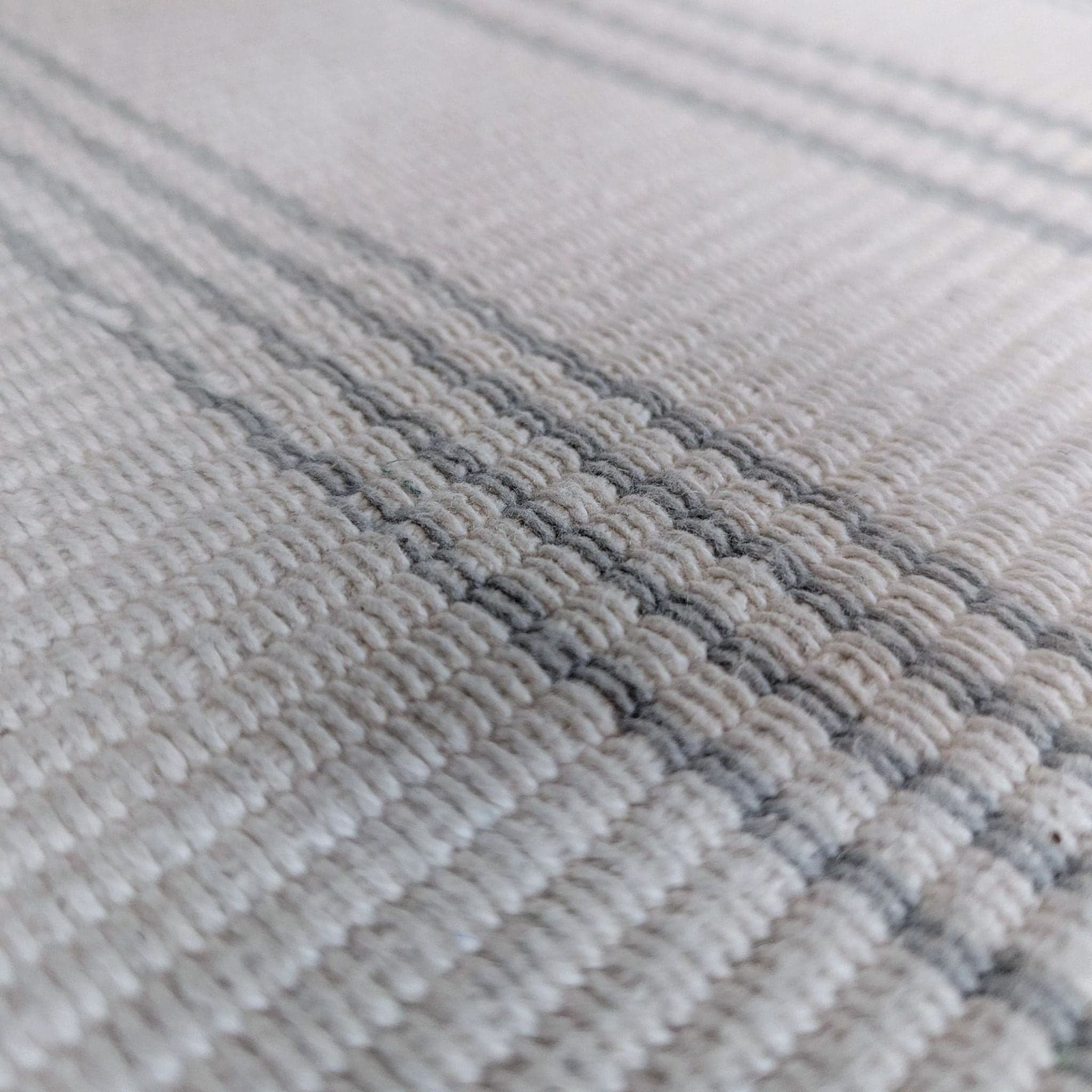 Dash and Albert Ivory & Grey Striped Flat Weave Rug - Thumbnail 2