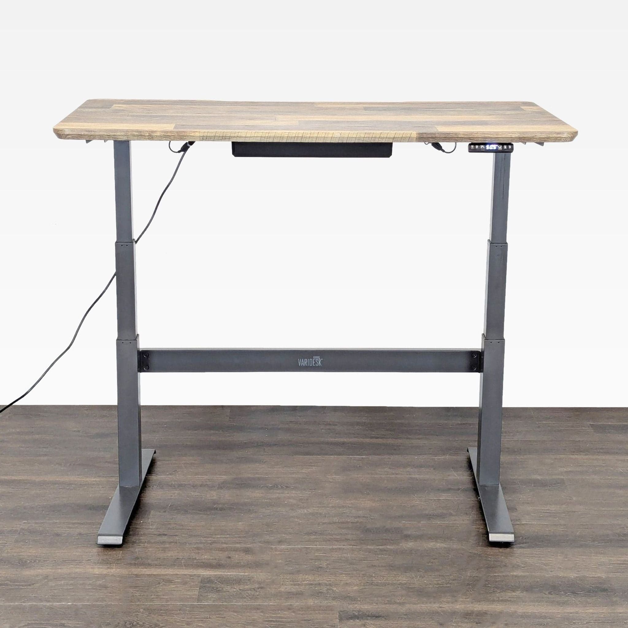 Varidesk Electric Adjustable Height Standing Desk with Wood Finish Top - Thumbnail 2