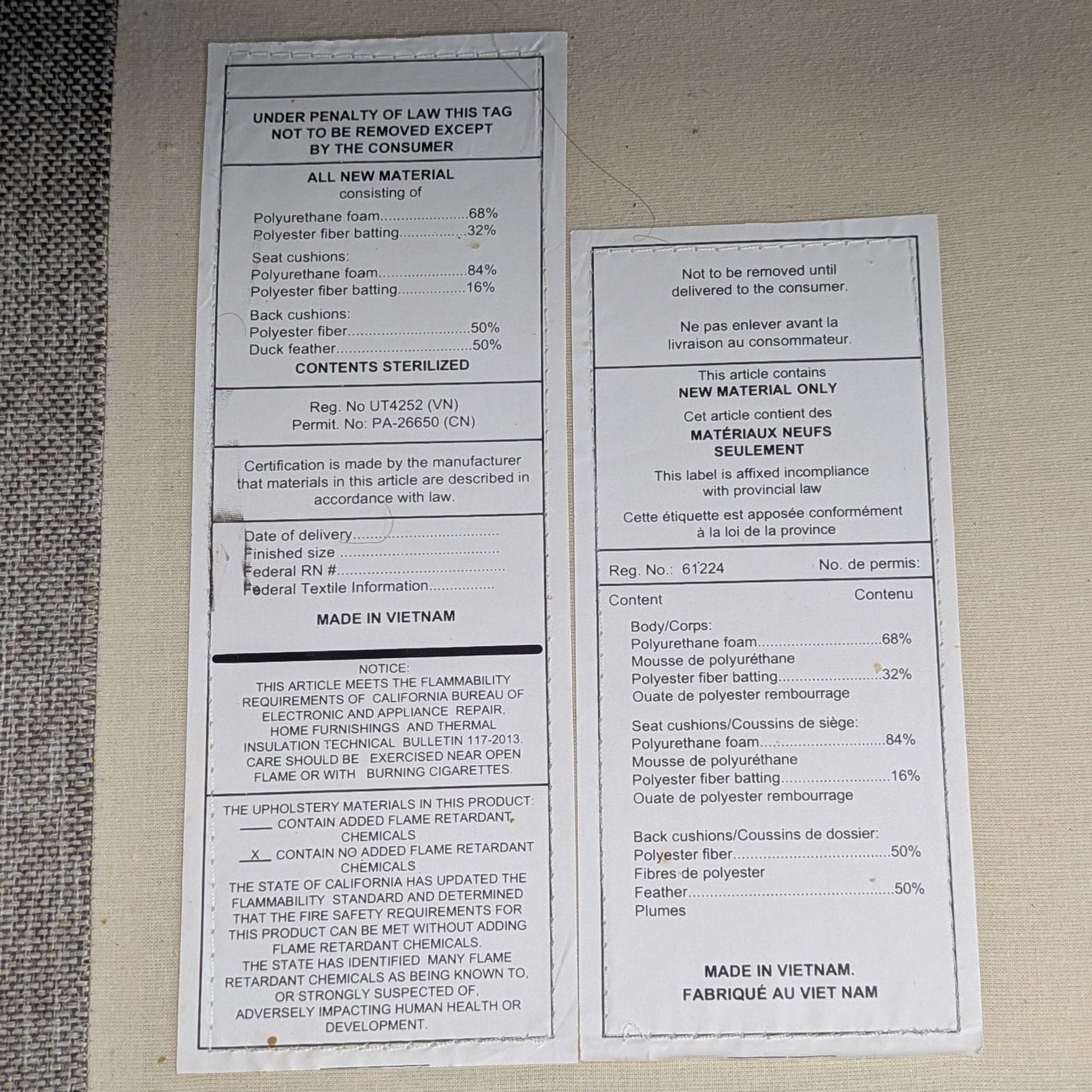 Article Burrard Modern Light Grey Sectional Sofa with Chaise - Thumbnail 7