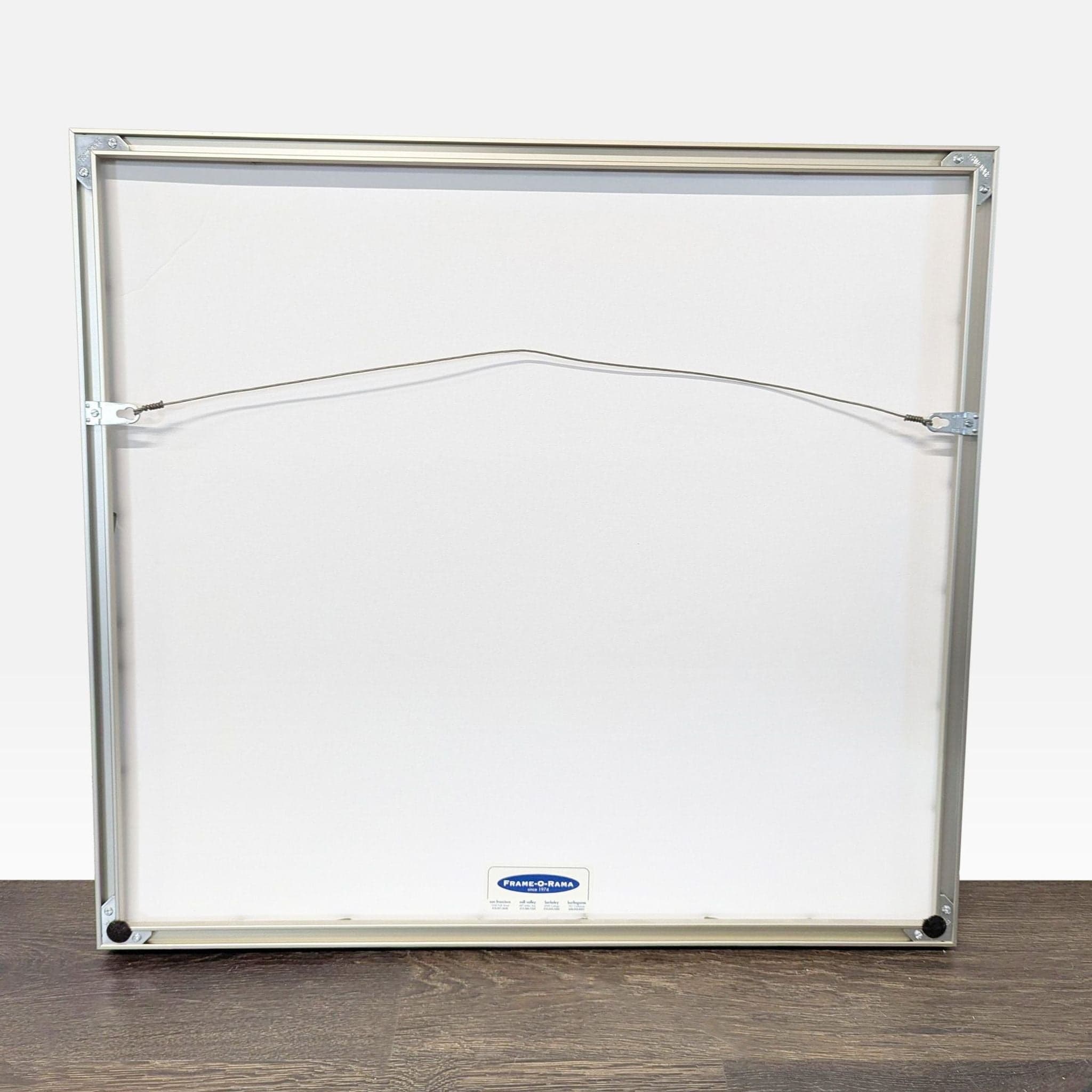 Framed Asian Ink on Silk – Minimalist Reed Landscape w/ Artist Seal - Thumbnail 3