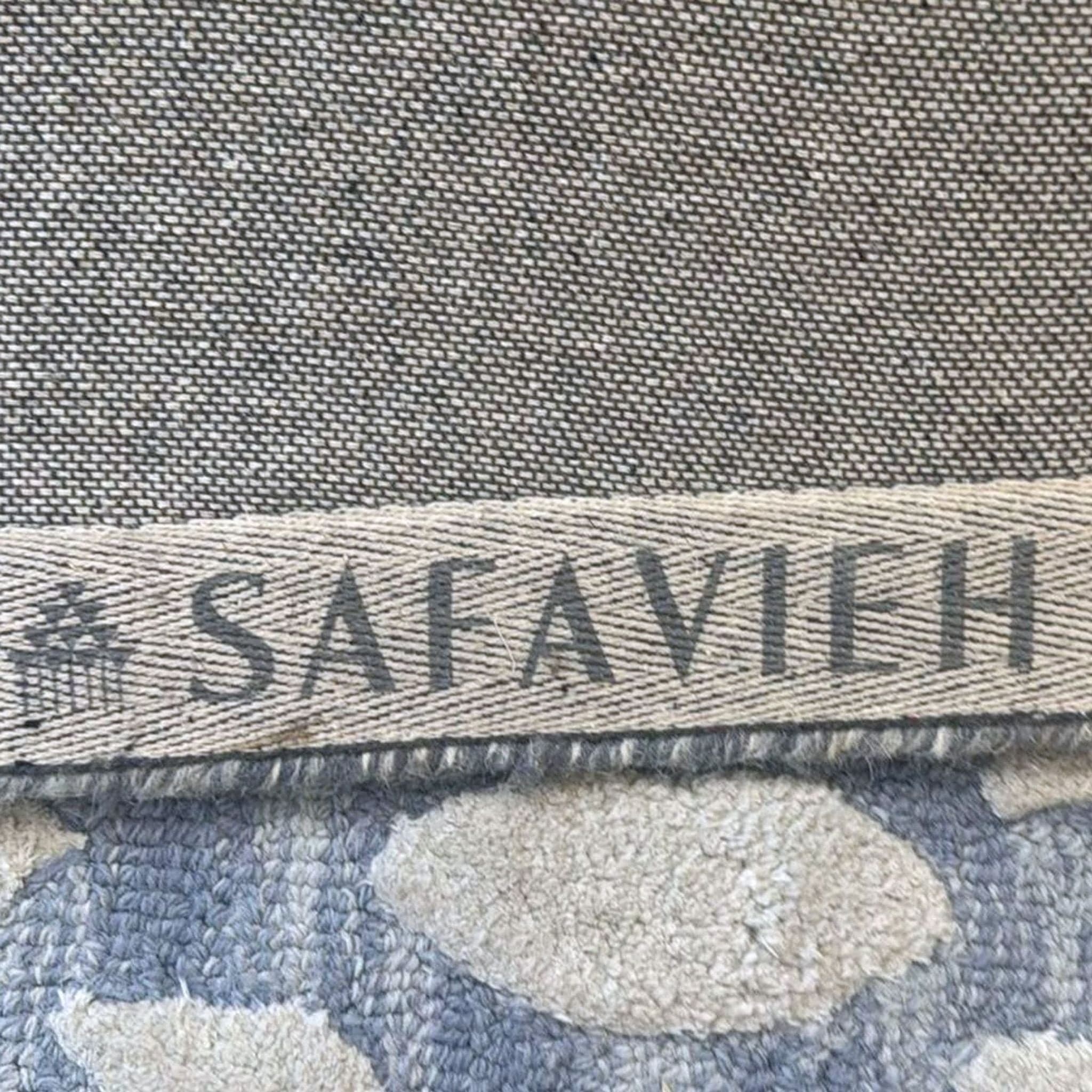 Safavieh Blue & Ivory Textured Modern 8x10 Area Rug, Elegant Leaf Pattern - Thumbnail 7