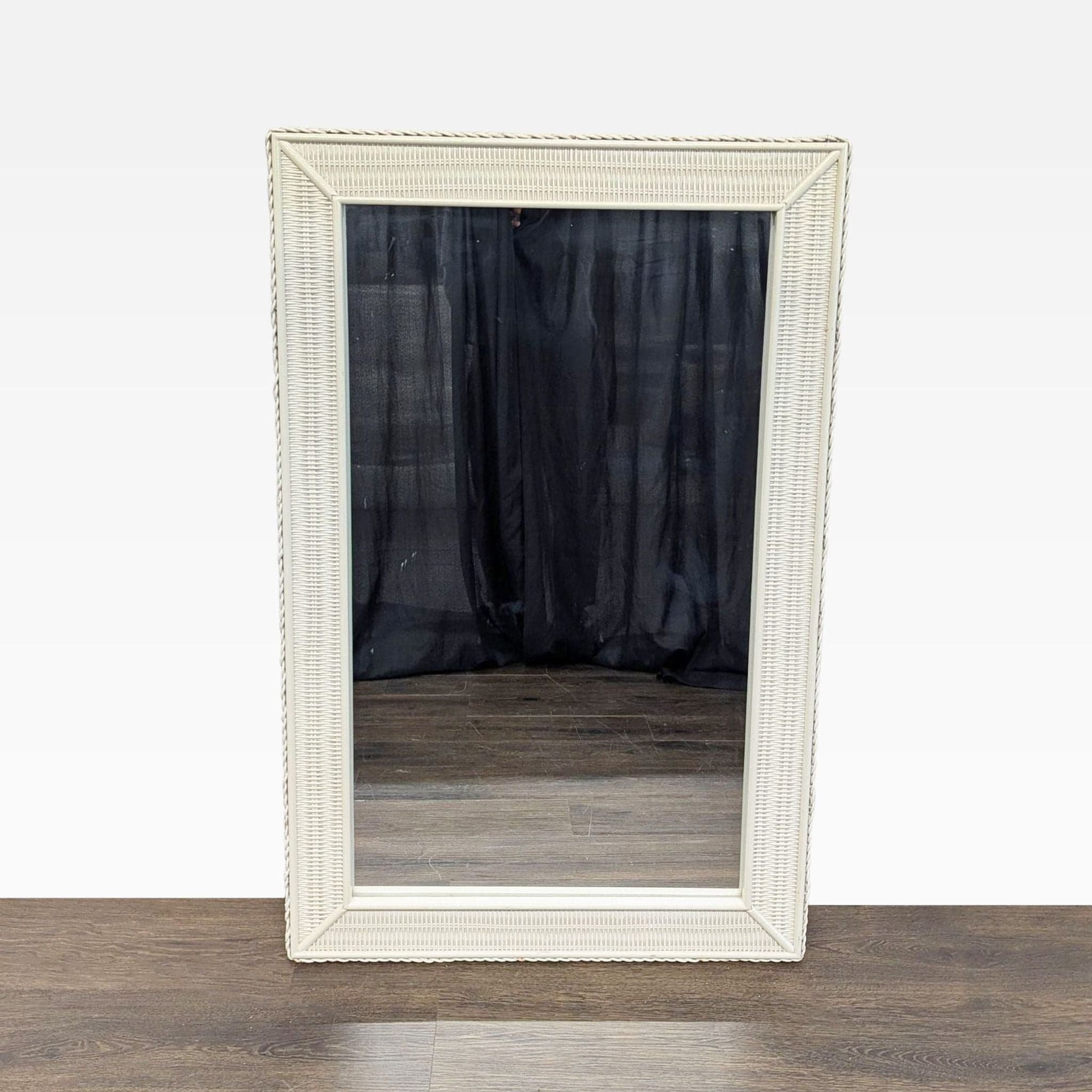 Wicker Floor Mirror - Image 1