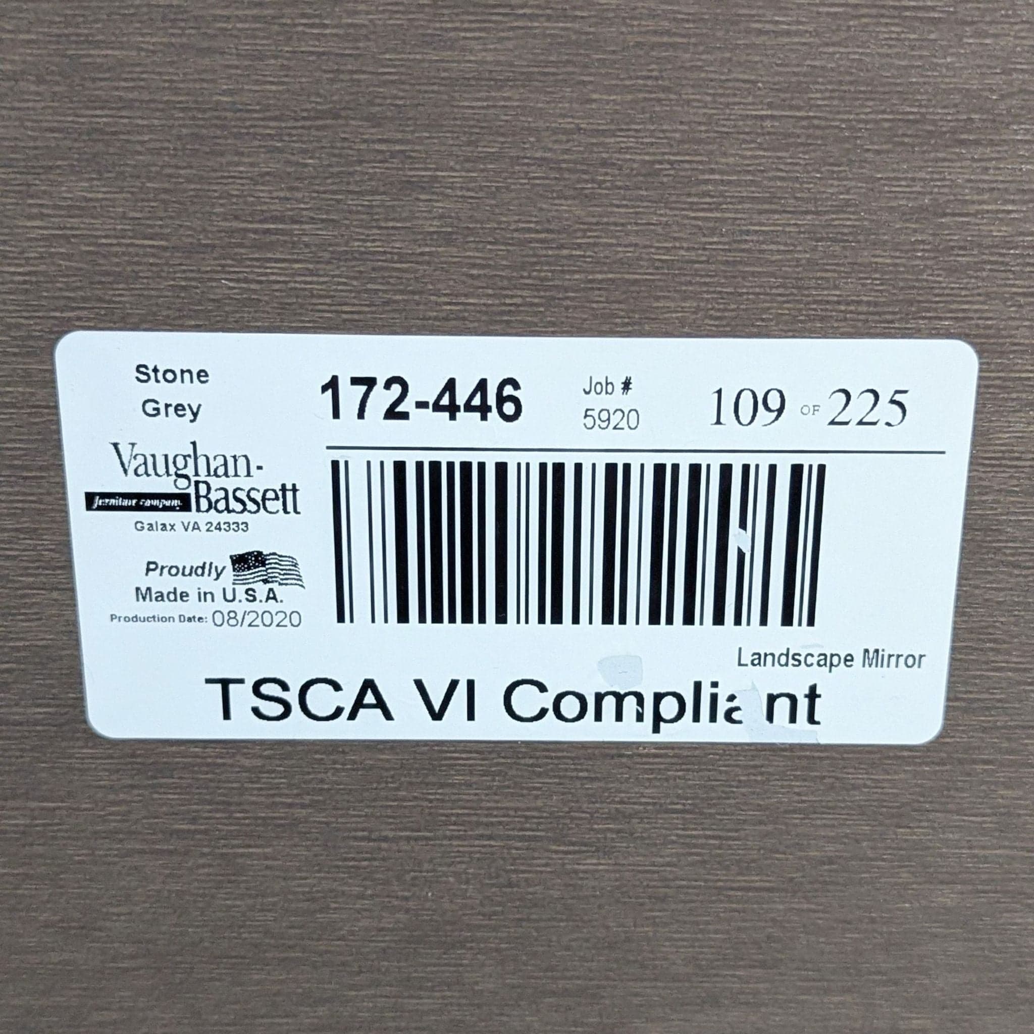 Vaughan Bassett Furniture Cool Rustic - Stone Grey Landscape Mirror - Thumbnail 2