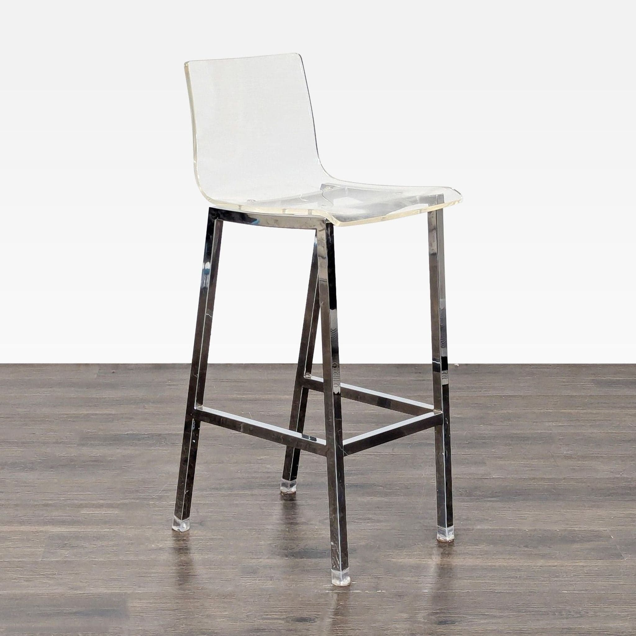 Acrylic and Chrome Bar Stool - Thumbnail 2