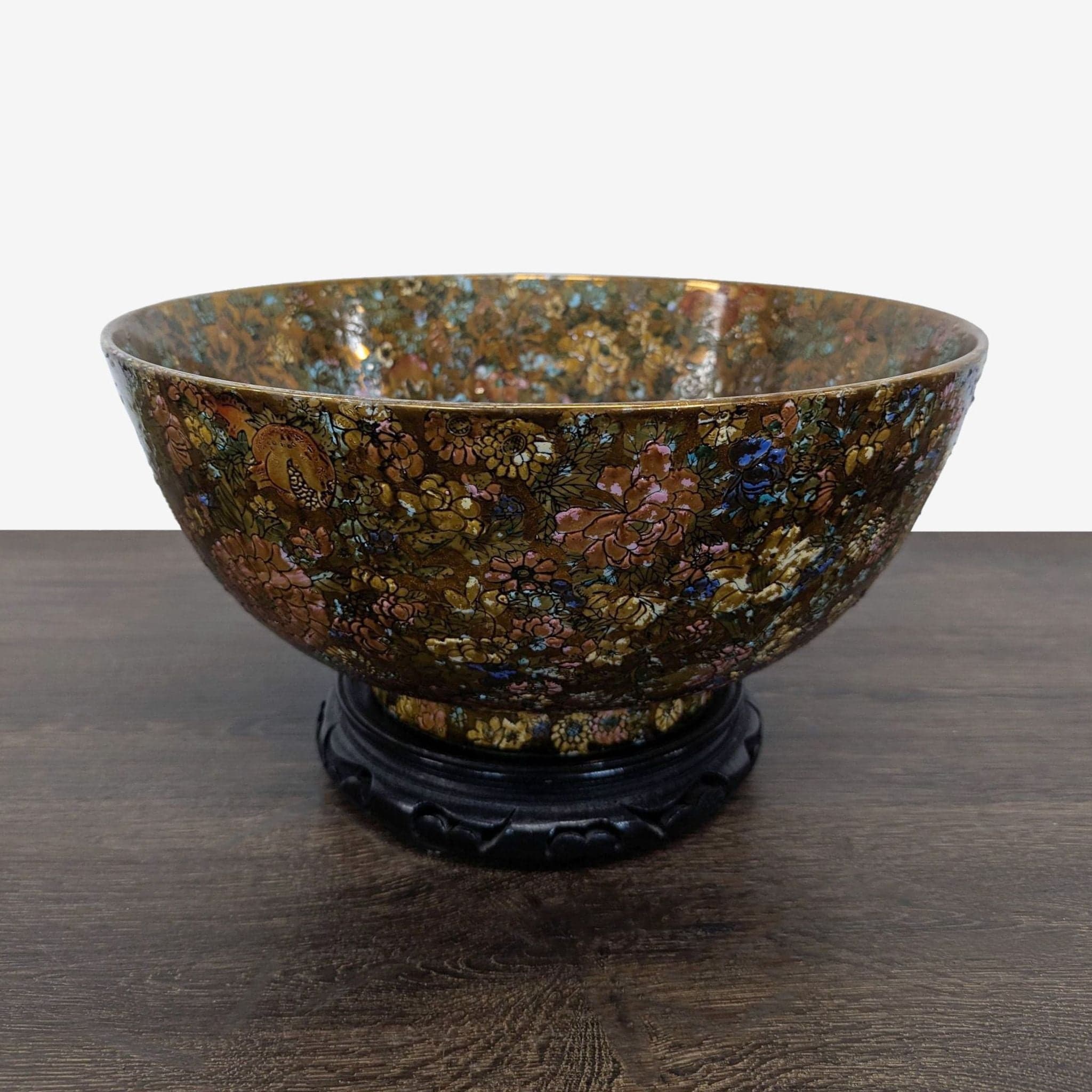 Vintage Satsuma "Thousand Flowers" Bowl - Image 1