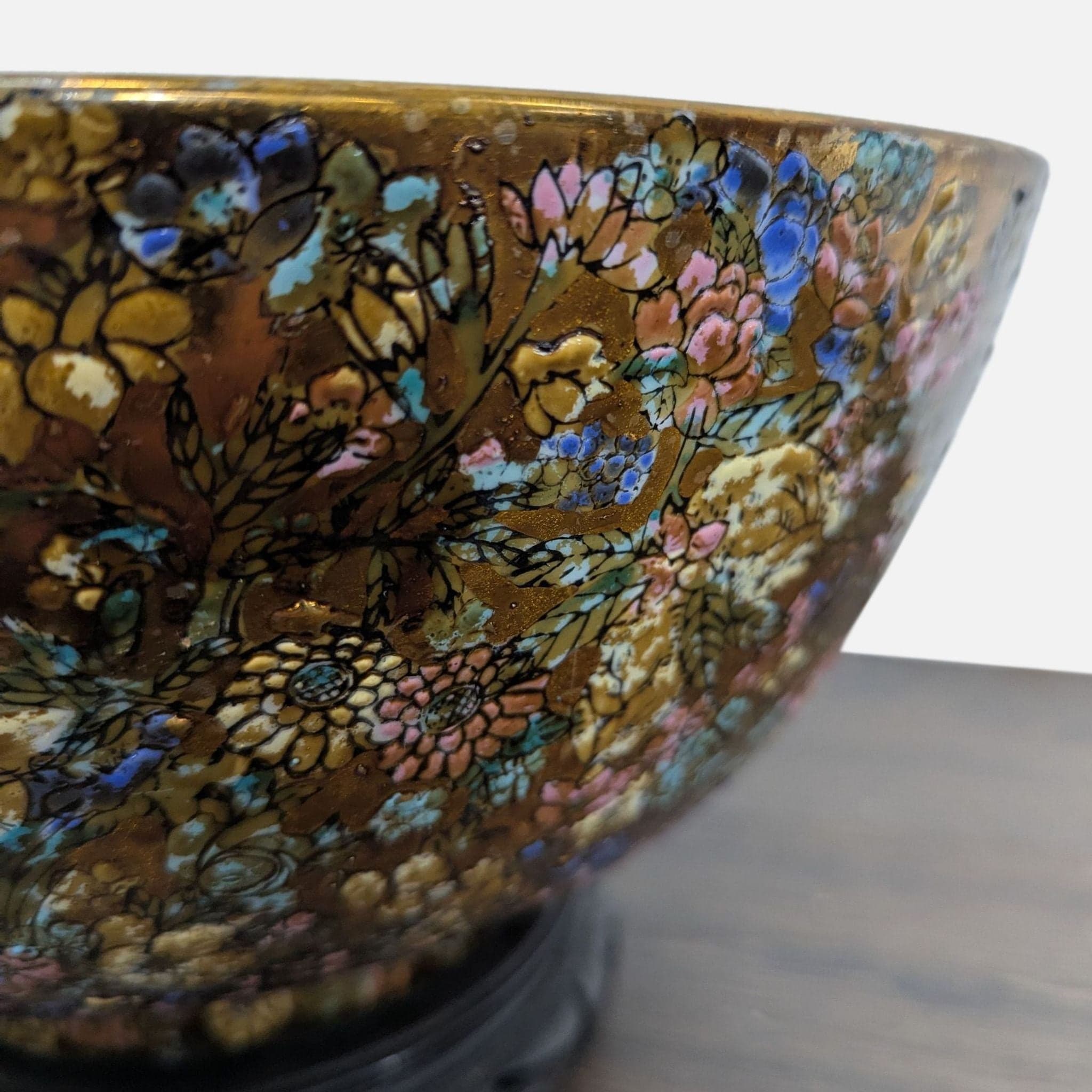 Vintage Satsuma "Thousand Flowers" Bowl - Thumbnail 3