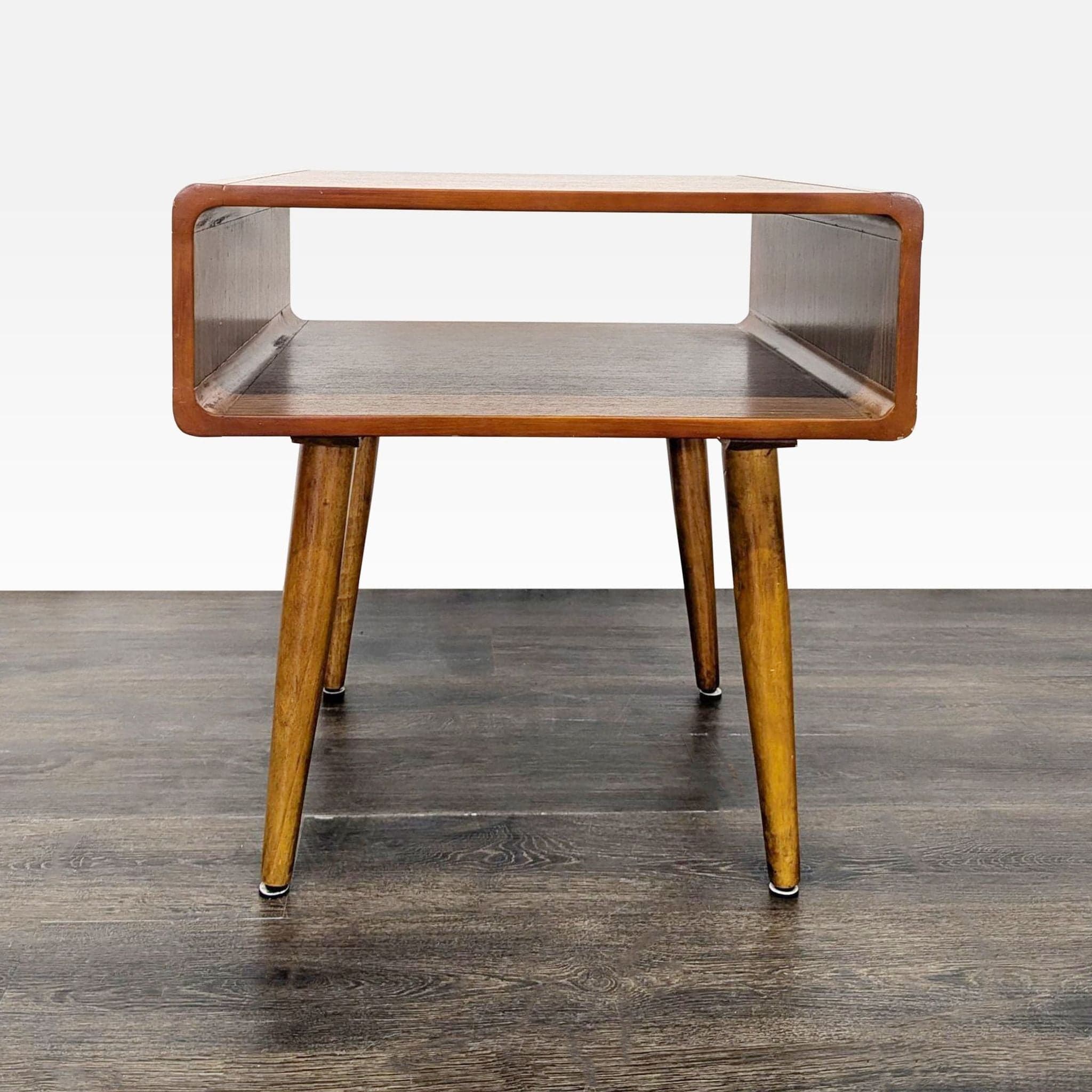 Pair of Mid-Century Open Shelf Nightstands - Thumbnail 2