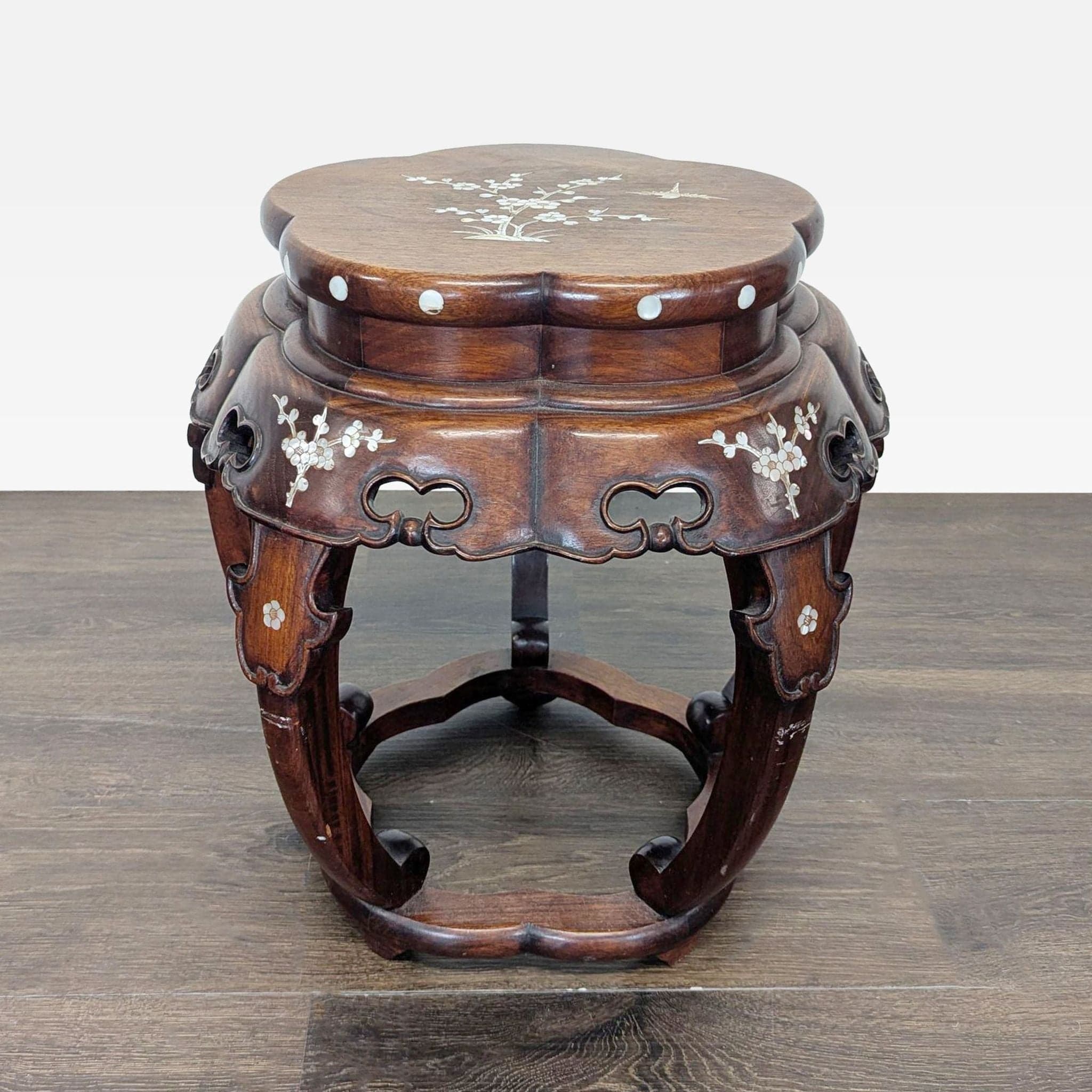 Chinese Inlaid Stool - Image 1