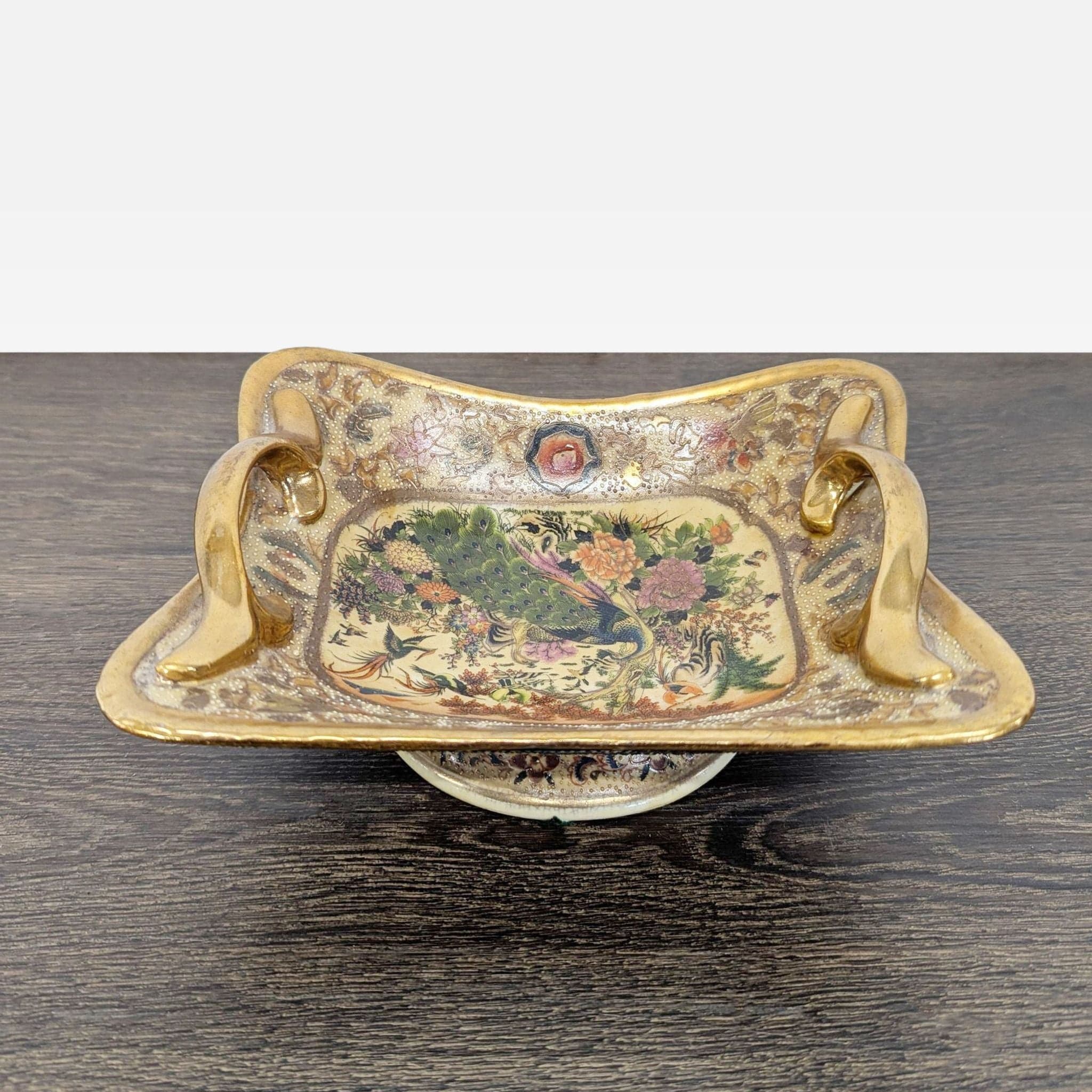 Vintage Japanese Royal Satsuma Footed Dish - Thumbnail 2