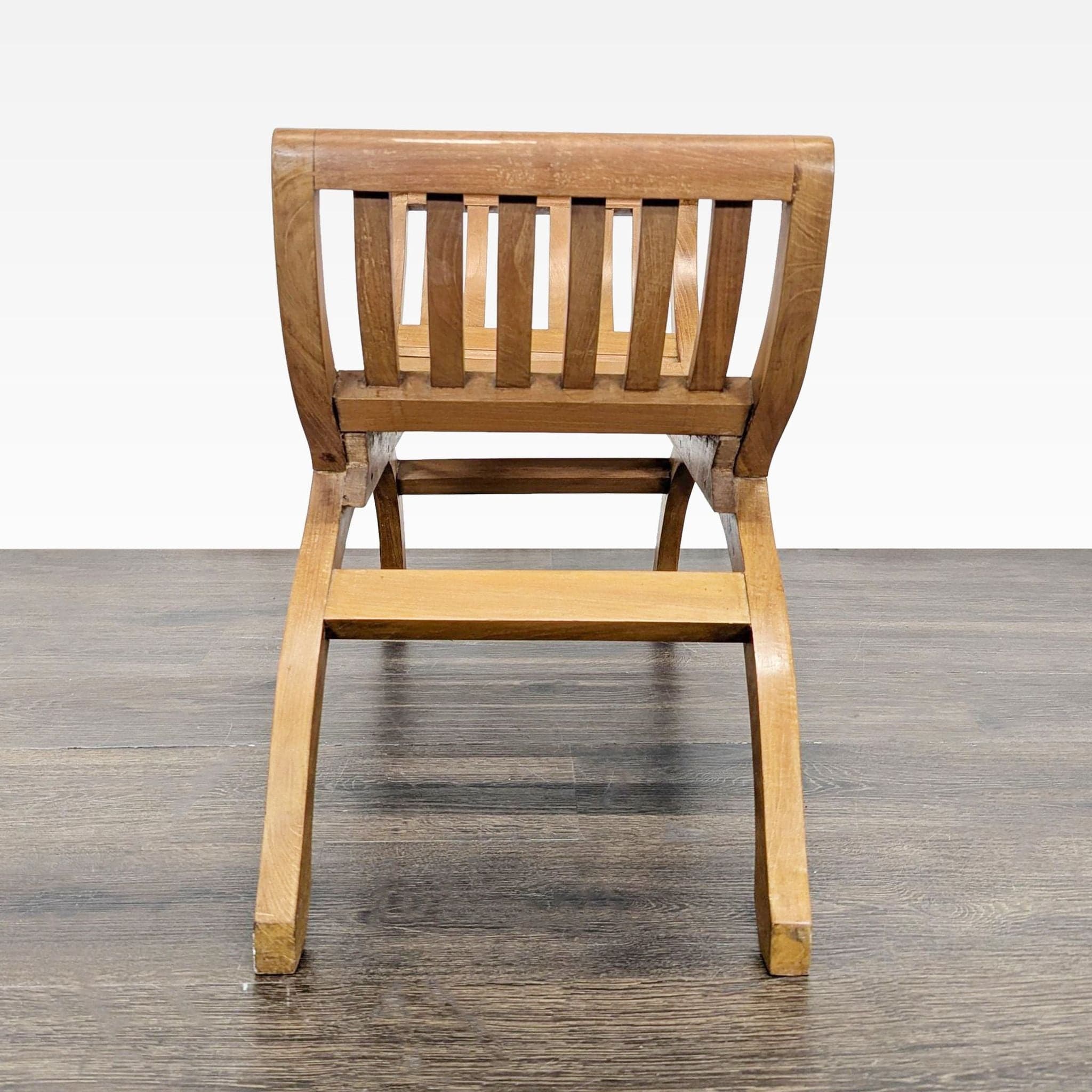 Mid-Century Style Slatted Wood Bench - Thumbnail 3