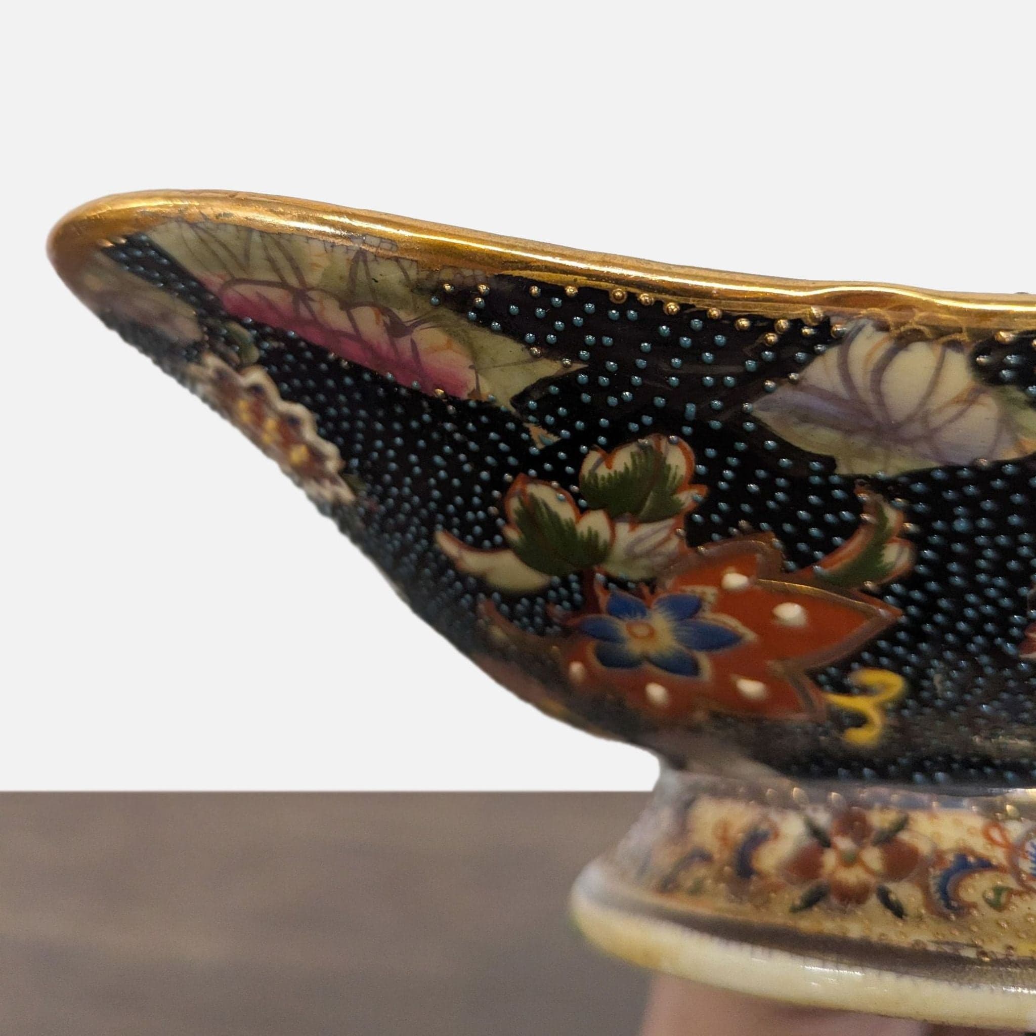 Vintage Japanese Royal Satsuma Footed Dish - Thumbnail 6