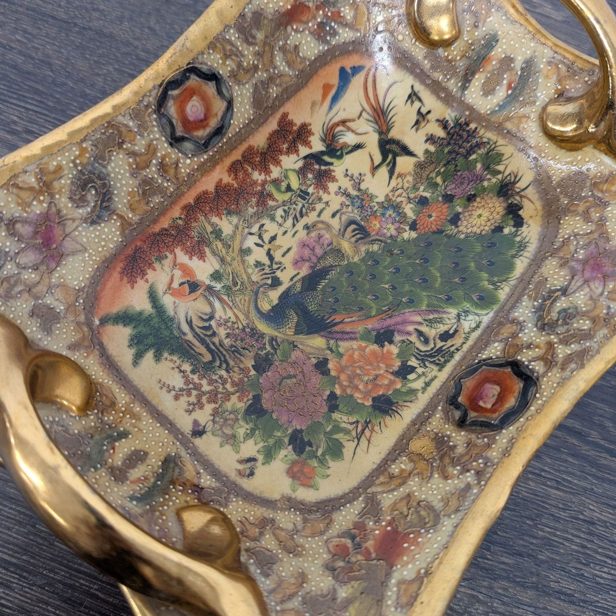 Vintage Japanese Royal Satsuma Footed Dish - Thumbnail 5