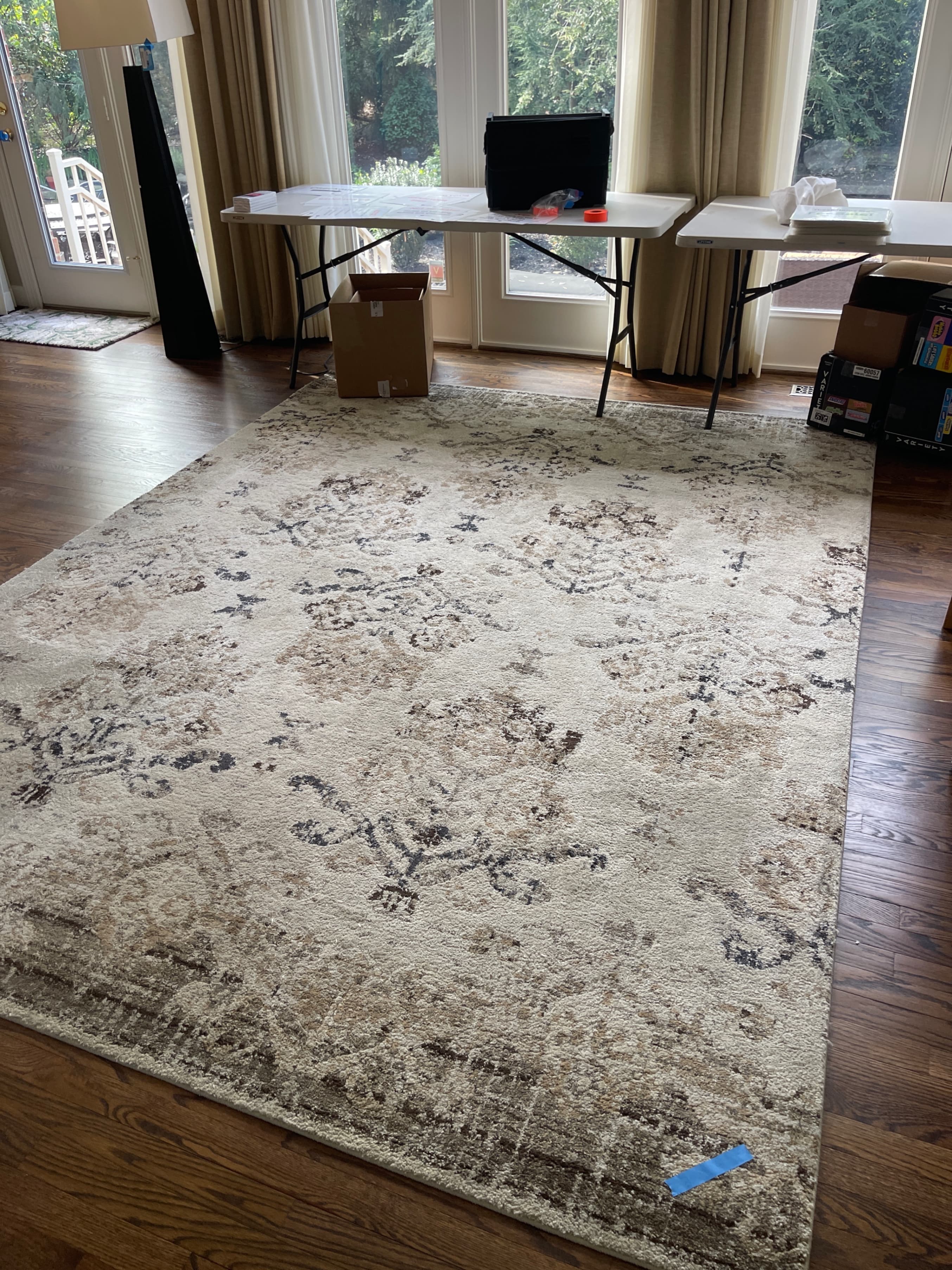 Floral Area Rug 8x10 Beige Brown - Image 1