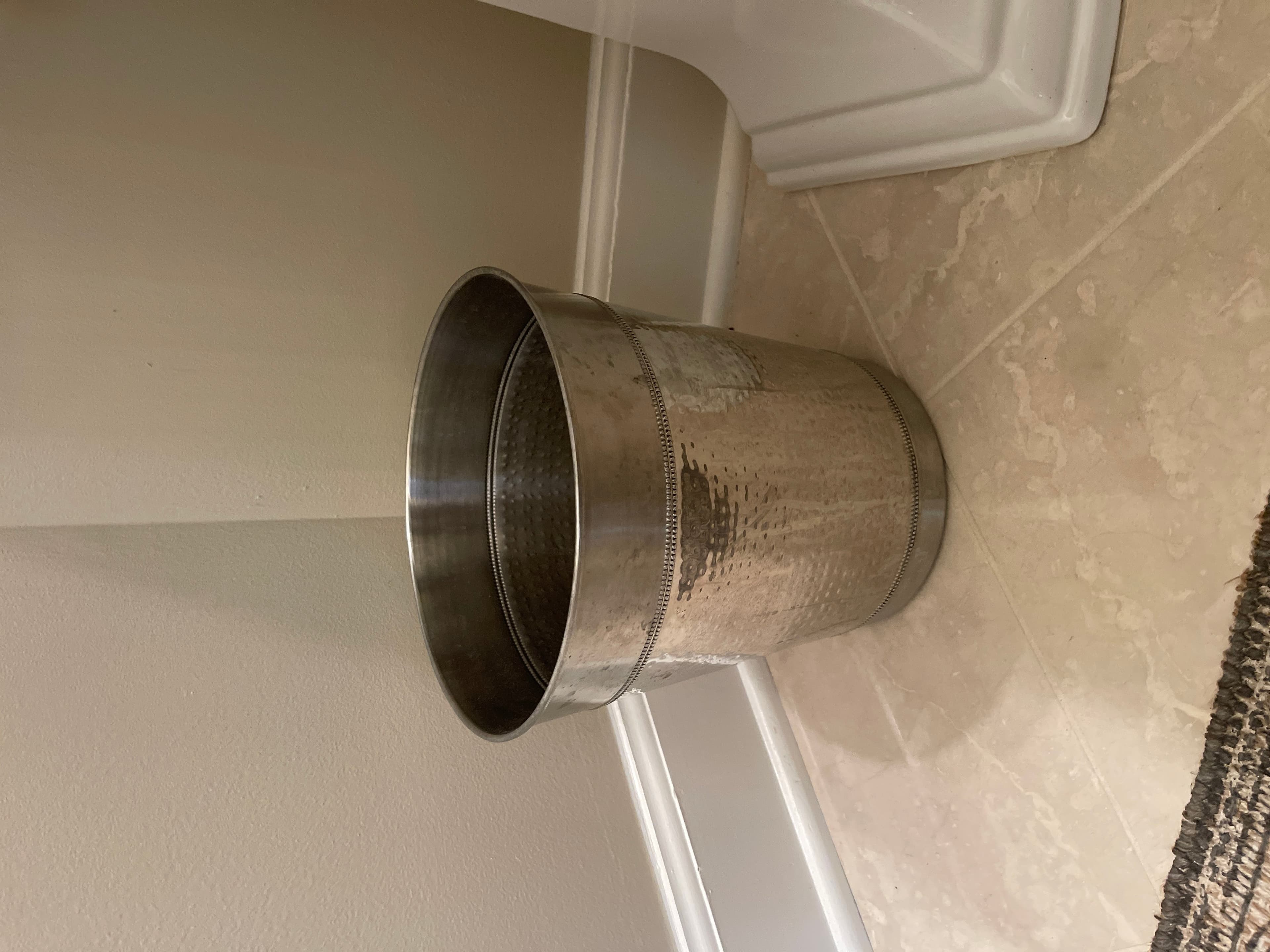 Hammered Metal Wastebasket - Image 1