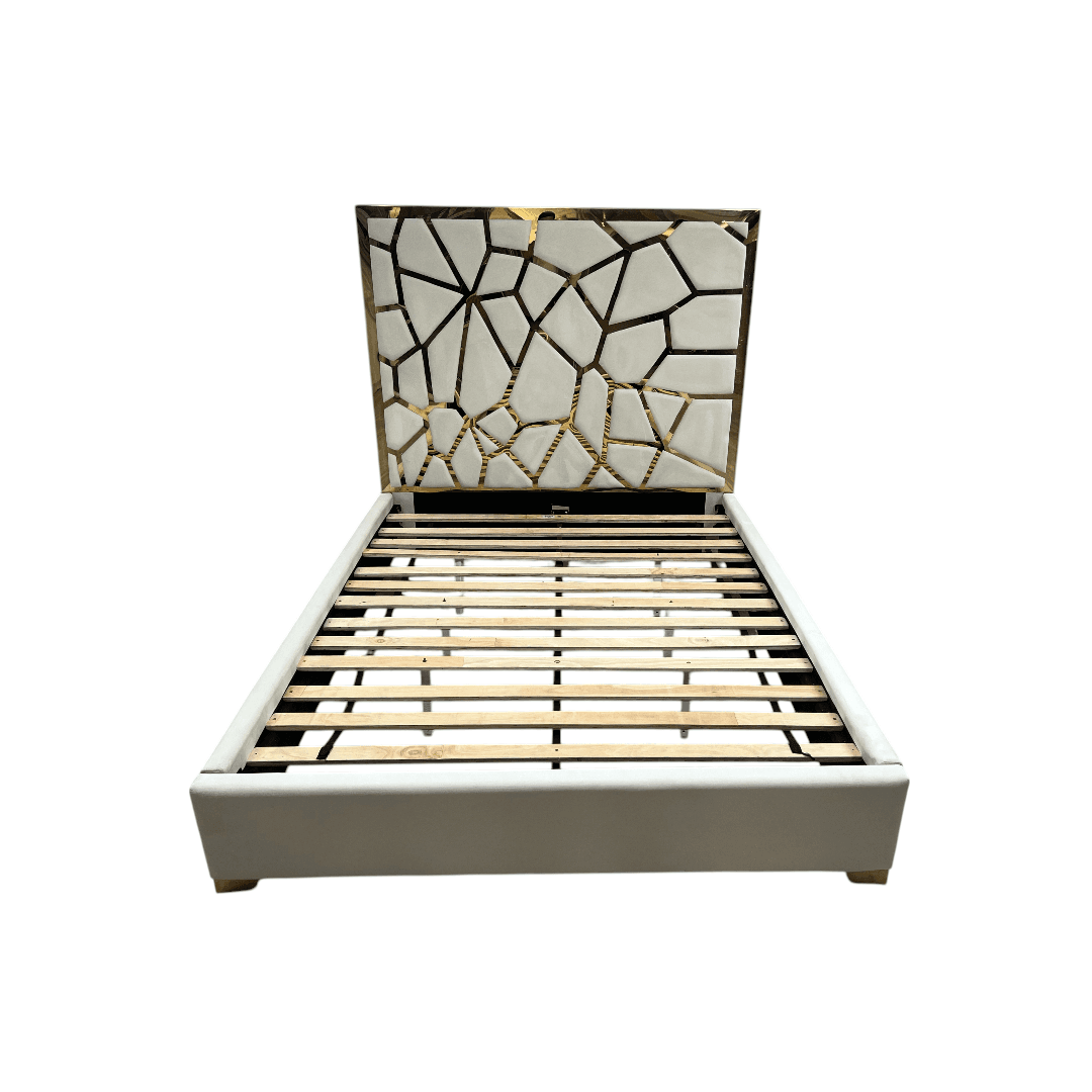 Mercer41 Upholstered Metal Platform Queen Bed - Thumbnail 2