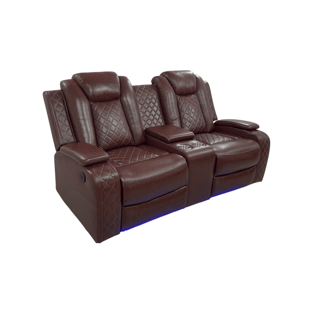 Wrought Studio Breathing Leather Power Reclining Living Room Loveseat With Middle Console - Thumbnail 5