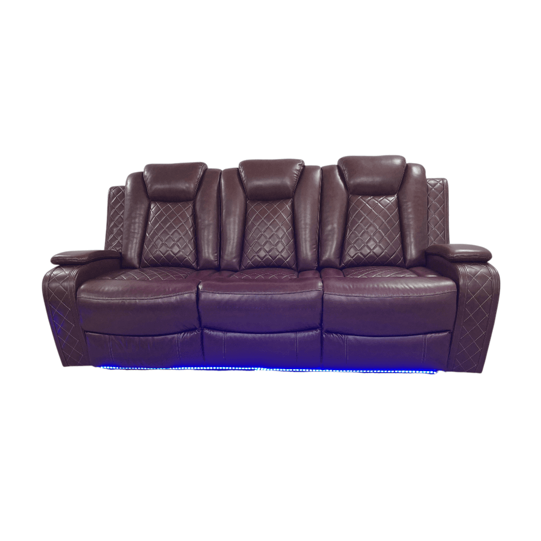 Winston Porter Charolett Breathing Leather Power Recliner Sofa with USB Ports Couch and Chair Set - Thumbnail 3