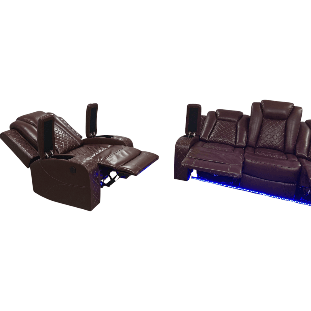 Winston Porter Charolett Breathing Leather Power Recliner Sofa with USB Ports Couch and Chair Set - Thumbnail 14