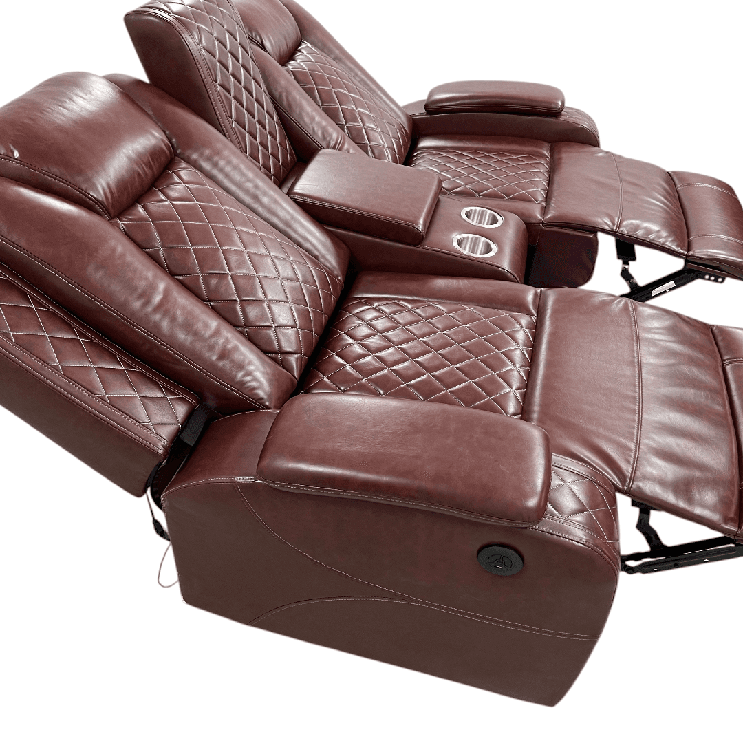Wrought Studio Breathing Leather Power Reclining Living Room Loveseat With Middle Console - Thumbnail 12