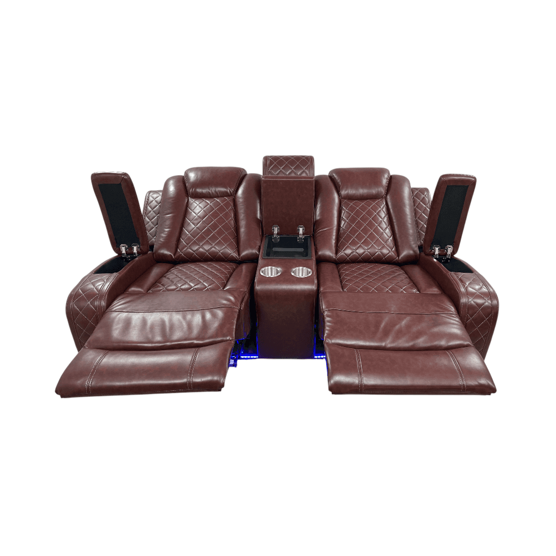 Wrought Studio Breathing Leather Power Reclining Living Room Loveseat With Middle Console - Thumbnail 14