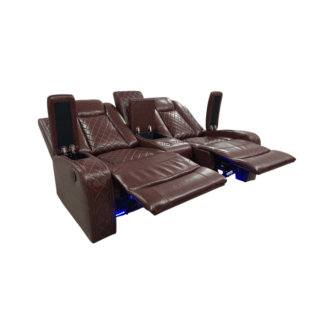 Wrought Studio Breathing Leather Power Reclining Living Room Loveseat With Middle Console - Thumbnail 18