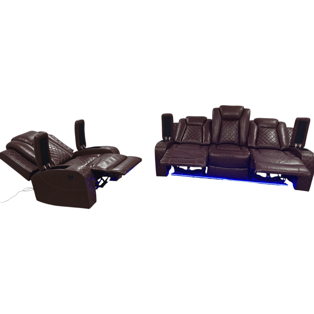 Winston Porter Charolett Breathing Leather Power Recliner Sofa with USB Ports Couch and Chair Set - Thumbnail 13