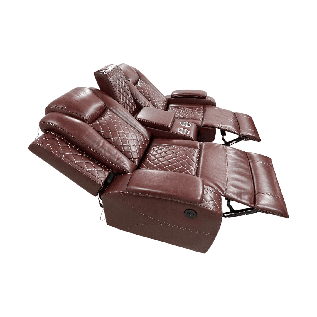 Wrought Studio Breathing Leather Power Reclining Living Room Loveseat With Middle Console - Thumbnail 13