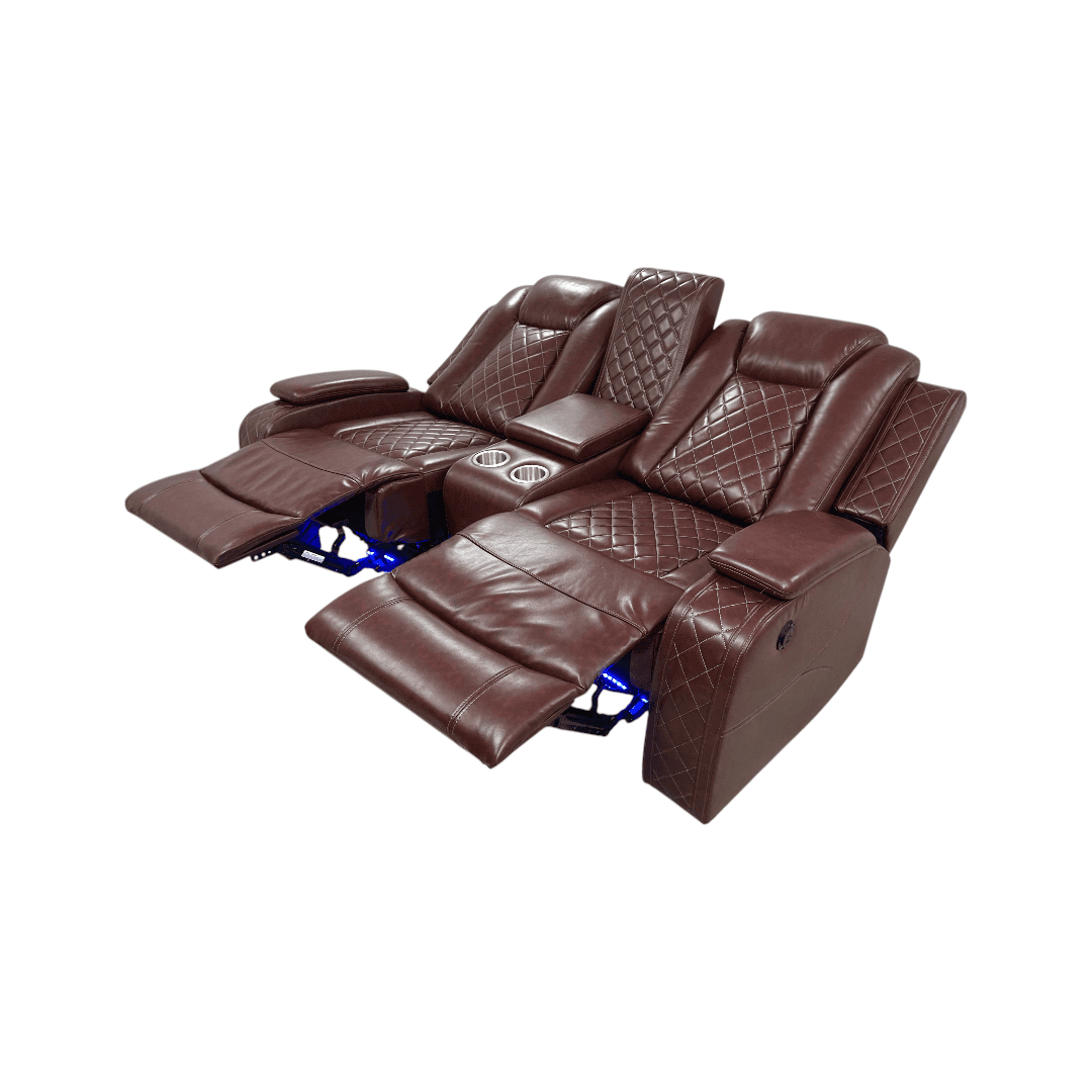 Wrought Studio Breathing Leather Power Reclining Living Room Loveseat With Middle Console - Thumbnail 10