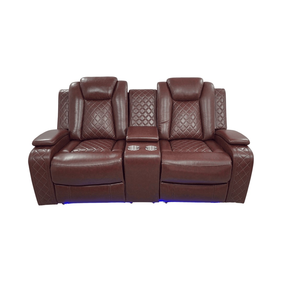 Wrought Studio Breathing Leather Power Reclining Living Room Loveseat With Middle Console - Thumbnail 6
