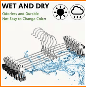 Hangers with Clips 5 pcs Adjustable Skirt Hangers for Women Metal Pants Hangers for Jeans - Image 1