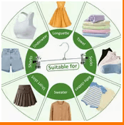 Hangers with Clips 5 pcs Adjustable Skirt Hangers for Women Metal Pants Hangers for Jeans - Thumbnail 3