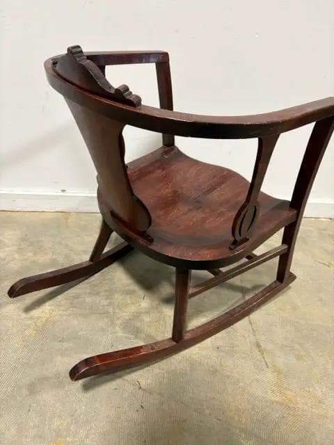 Antique Wooden Rocking Chair - Thumbnail 2