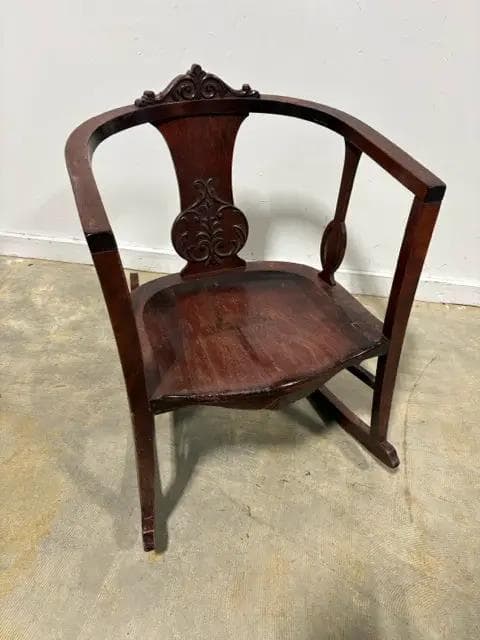 Antique Wooden Rocking Chair - Image 1