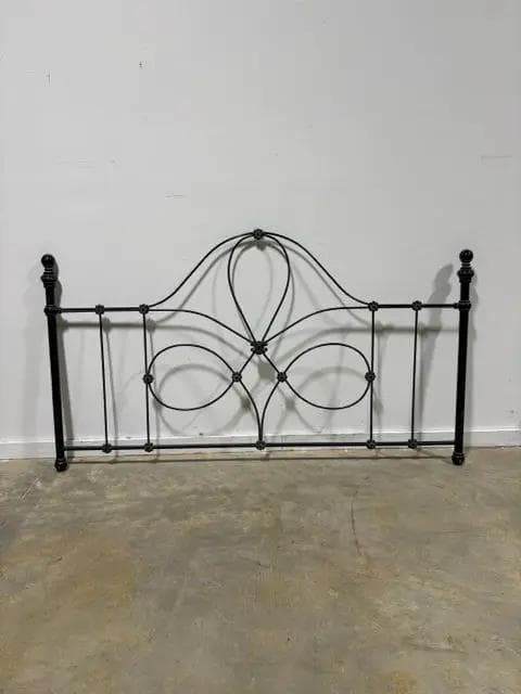 King Vintage Black Metal Headboard - Image 1
