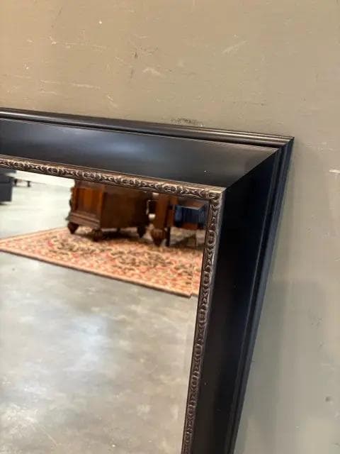 Black And Gold Framed Beveled Mirror - Thumbnail 2