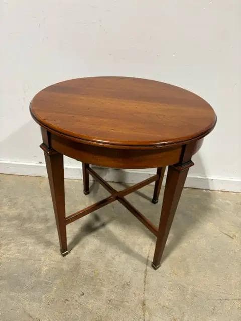 Round Wooden Accent Table - Image 1