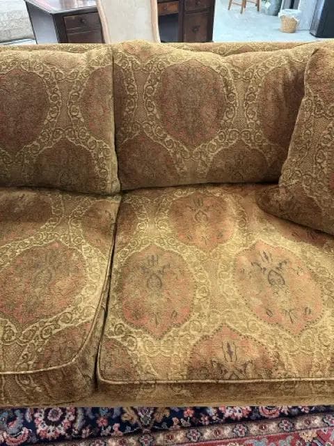 Gold, Red And Brown Medallion Design Down Sofa - Thumbnail 3