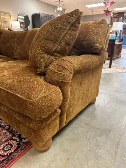 Gold, Red And Brown Medallion Design Down Sofa - Thumbnail 2