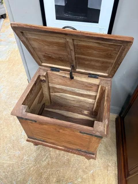 Rustic Wooden Chest With Nailheads - Thumbnail 3