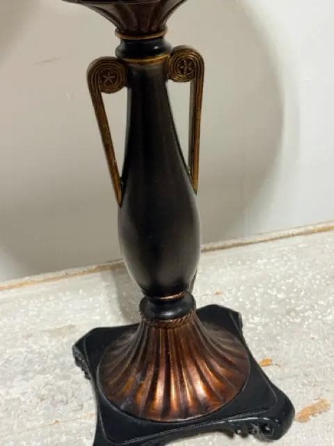Copper & Black Table Lamp with Maroon & Copper Shade - Thumbnail 2