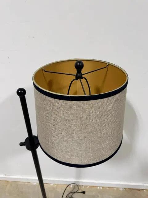 Black Floor Lamp with Black & Taupe Shade - Thumbnail 2